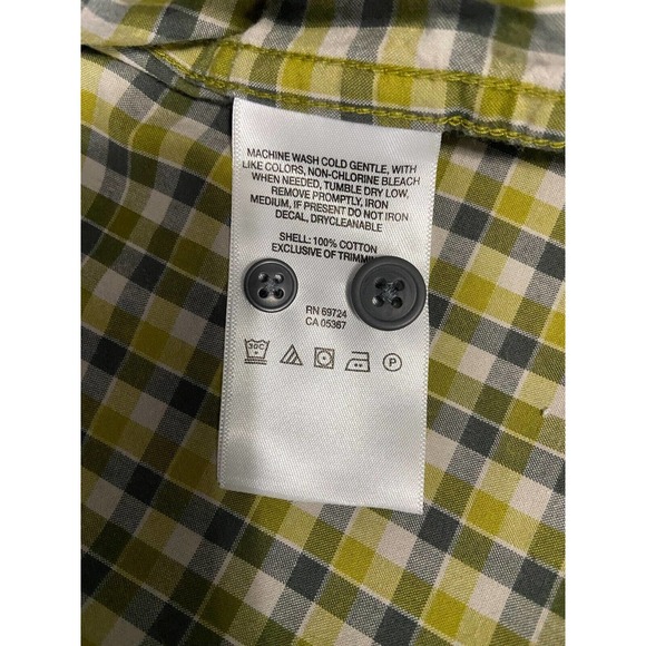 Columbia Shirt Men's Size Medium Button Up Long Sleeve Green Plaid - Picture 7 of 8